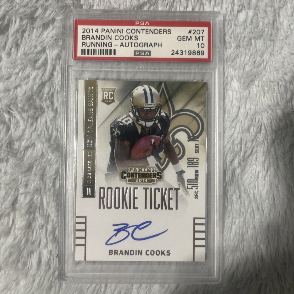 2014 Panini Contenders Brandin Cooks RC Ticket AUTO PSA 10 Running Autograph