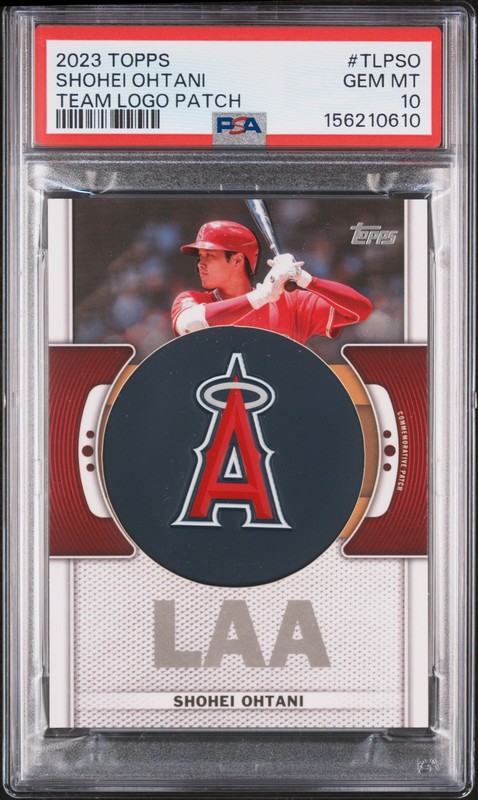 2023 TOPPS TEAM LOGO COMMEMORATIVE PATCH #TLPSO SHOHEI OHTANI PSA 10 AUTO
