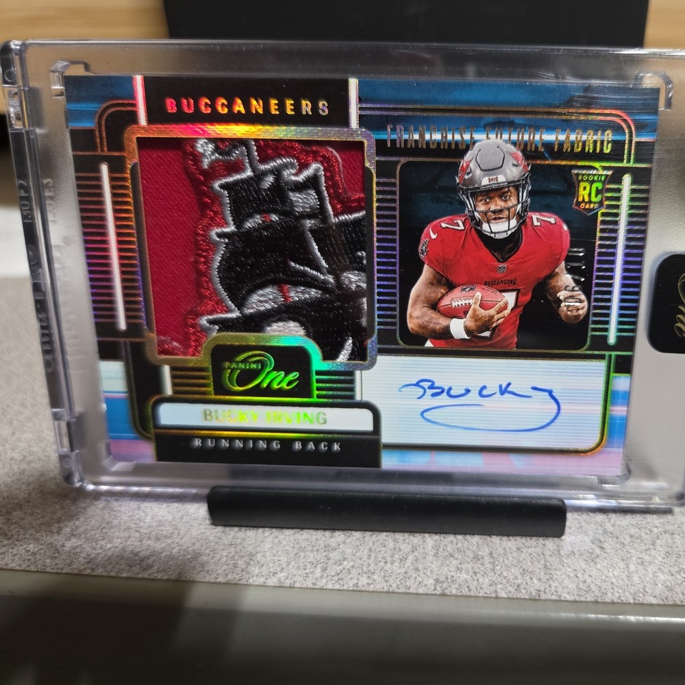 2024 Panini One Bucky Irving RPA # 06/10 Rookie Patch Auto Bucs Ship 1/1 Patch