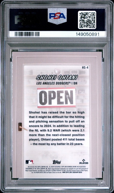 2025 BOWMAN HOBBY STARS #HS4 SHOHEI OHTANI PSA 9 view 2