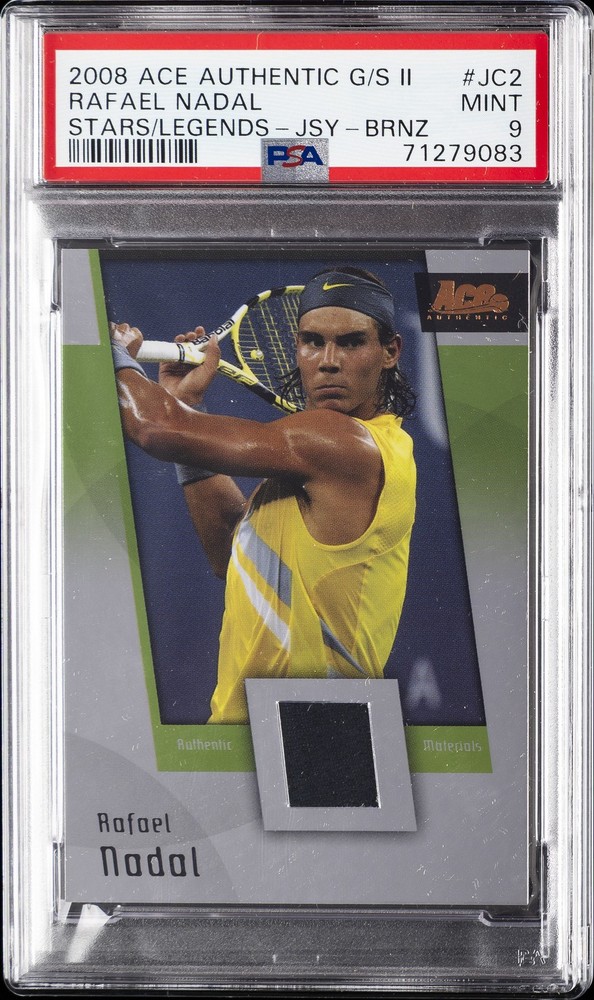 2008 ACE AUTHENTIC GRAND SLAM II STARS/LEGENDS JERSEY-BRONZE RAFAEL NADAL PSA 9
