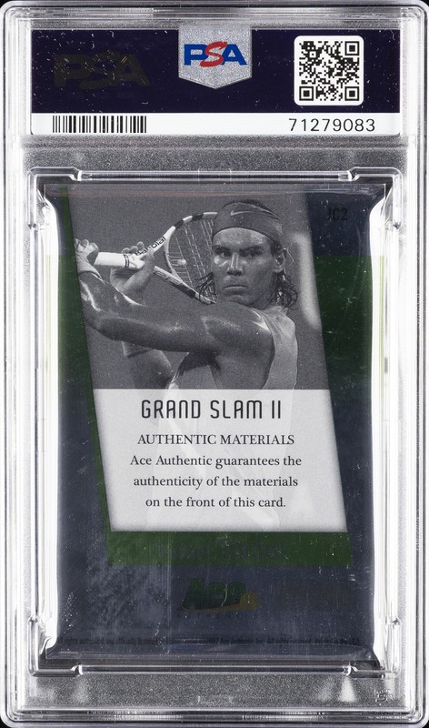 2008 ACE AUTHENTIC GRAND SLAM II STARS/LEGENDS JERSEY-BRONZE RAFAEL NADAL PSA 9 view 2