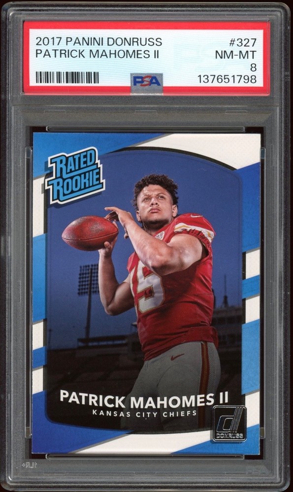 2017 Donruss #327 PATRICK MAHOMES II RC Rated Rookie PSA 8 NM-MT