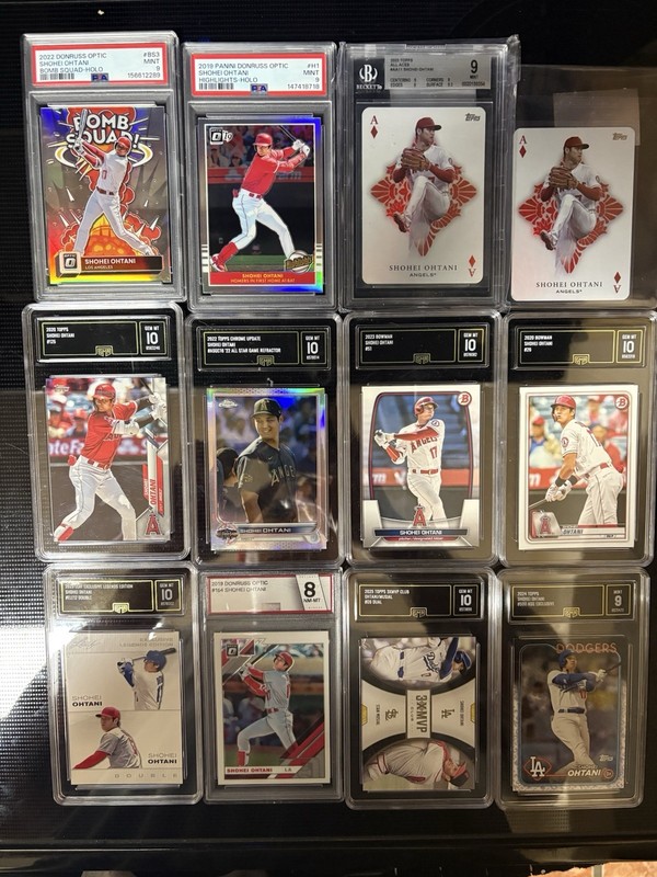 Shohei Ohtani PSA Auth Auto 12-Card Lot Topps Chrome/Donruss Optic Holo RC