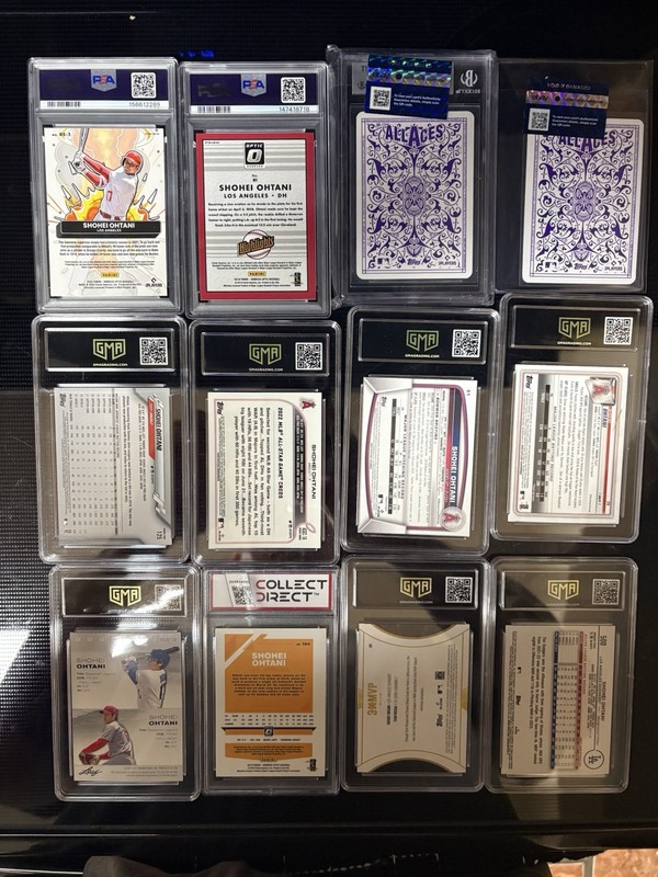 Shohei Ohtani PSA Auth Auto 12-Card Lot Topps Chrome/Donruss Optic Holo RC view 2