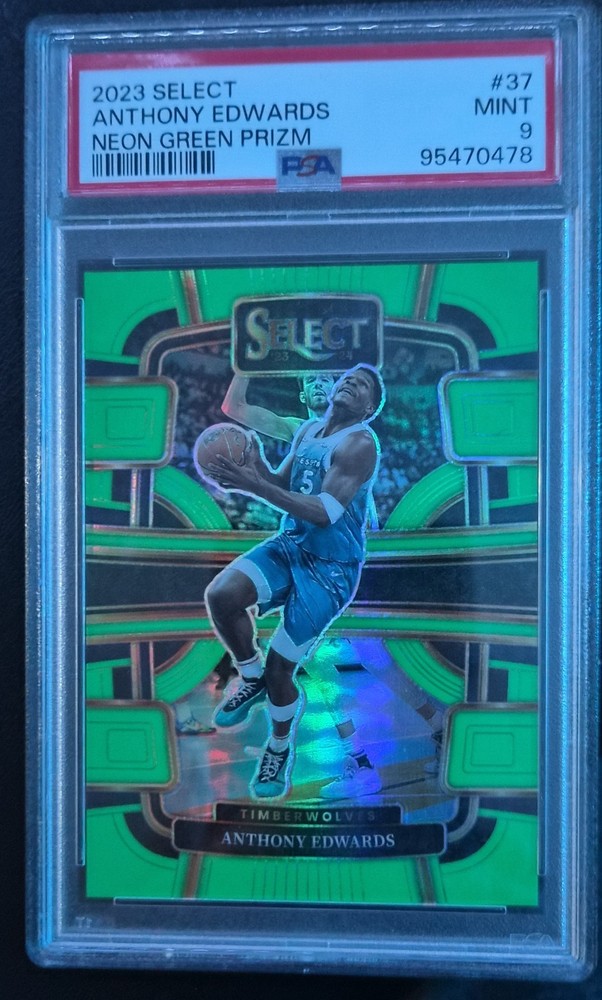 2023-24 Panini Select - Concourse Anthony Edwards #37 Neon Green Prizm /75