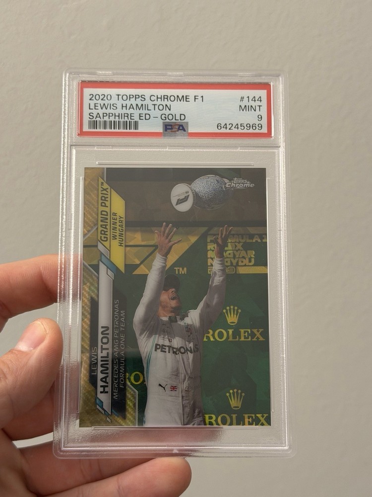 2020 Topps Chrome Sapphire F1 Lewis Hamilton Gold#144 (16/50) PSA 9 - POP 10
