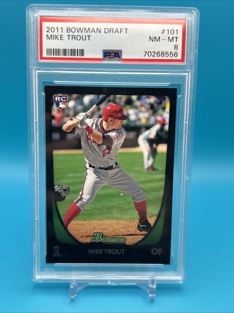 2011 BOWMAN DRAFT #101 MIKE TROUT RC ANGELS PSA 8