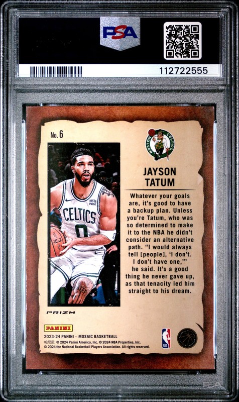 2023 PANINI MOSAIC NOTORIETY MOSAIC #6 JAYSON TATUM PSA 10 view 2
