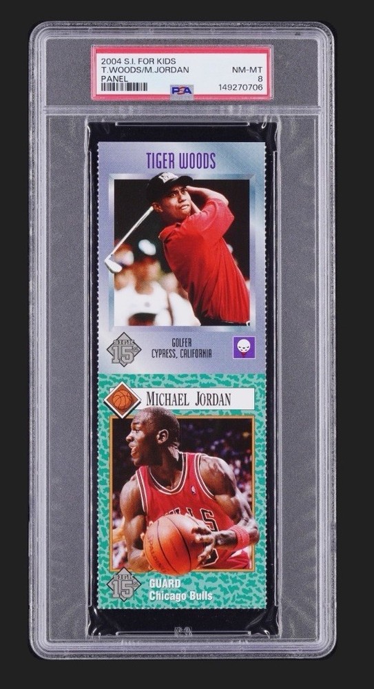 Michael Jordan RARE Sports Illustrated for Kids 2004 15th Tiger Woods PSA 8