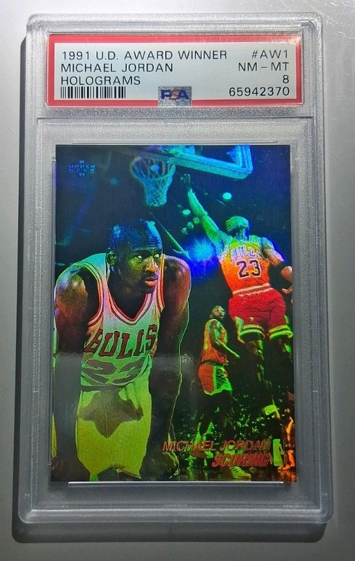 🔥Michael Jordan🔥 PSA 8 1991 U.D Award Winners Hologram #AW1 PSA 8 NM 🔥RARE🔥 view 2