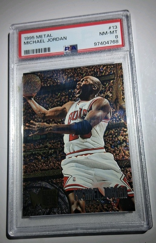 🔥Michael Jordan🔥 Metal Foil 1995 Fleer PSA 8 NM-MT #13 🔥RARE🔥PSA 8 🔥SP🔥 view 2