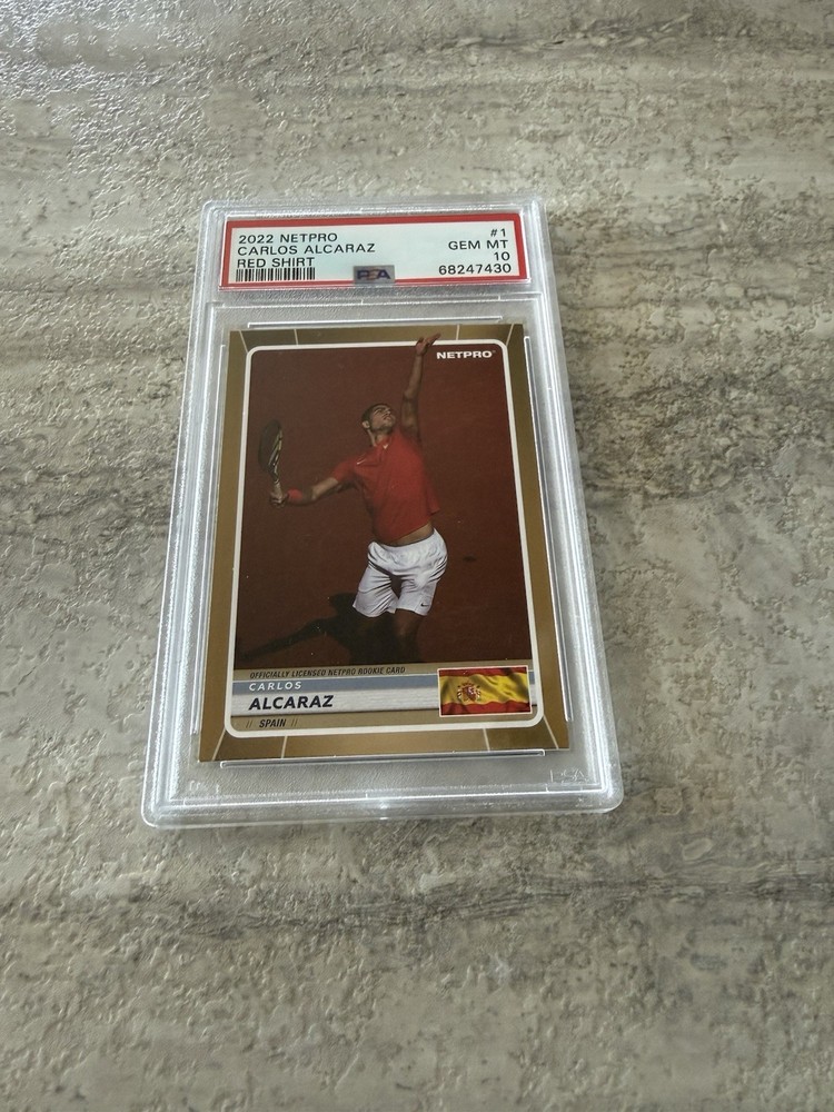 2022 NETPRO #1 CARLOS ALCARAZ RED SHIRT ROOKIE RC /2000 PSA 10 GEM MINT RARE