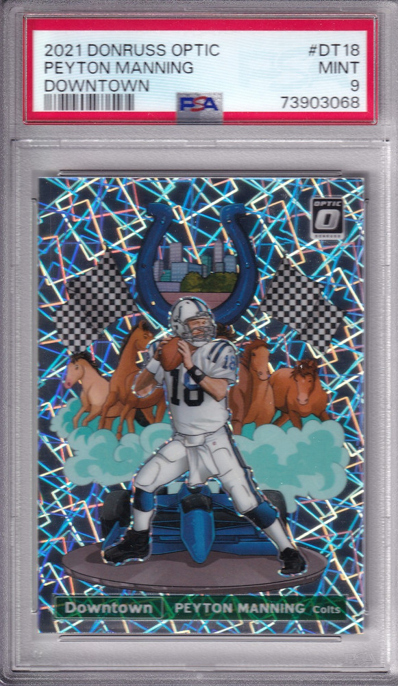2021 Panini Donruss Optic PEYTON MANNING Downtown! PSA 9 Indianapolis Colts