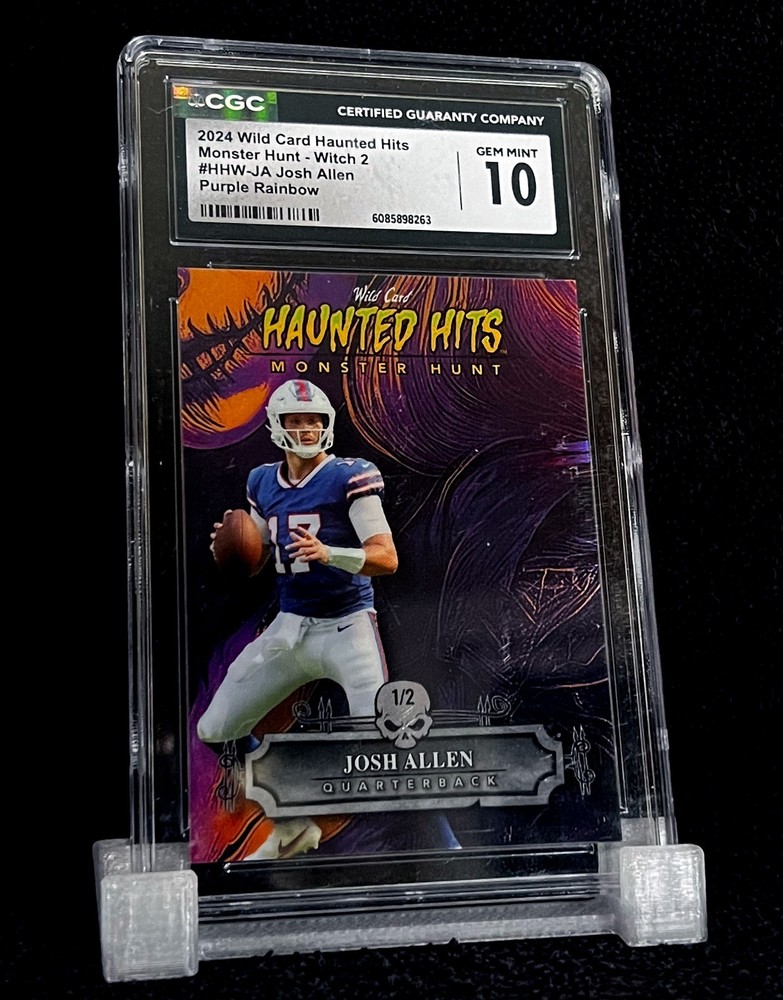 2024 JOSH ALLEN  1/2 • RARE SHORT RUN • CGC 10 • PURPLE RAINBOW FOIL WILDCARD