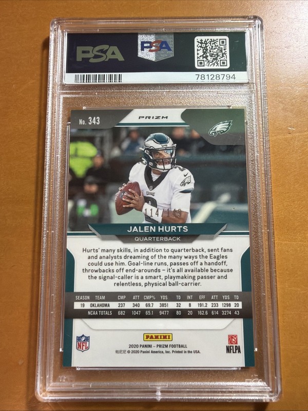 2020 Panini Prizm - Rookie Jalen Hurts #343 Red Wave Prizm /149 (RC) view 2