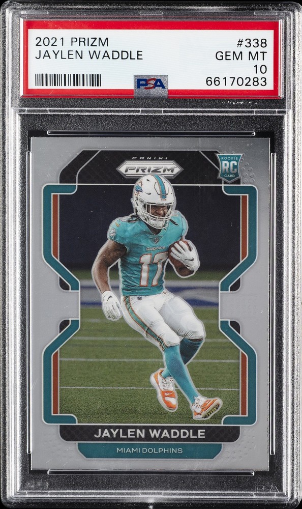 2021 PANINI PRIZM #338 JAYLEN WADDLE PSA 10 view 1