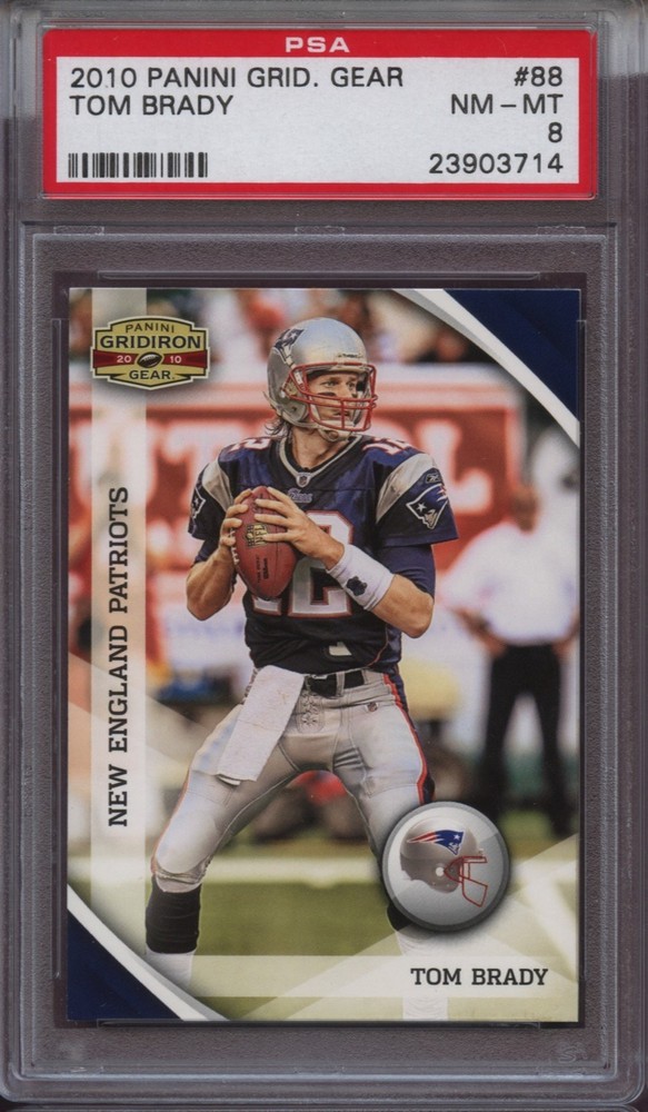 2010 Panini Gridiron Gear 88 Tom Brady PSA 8 NM-Mint Patriots