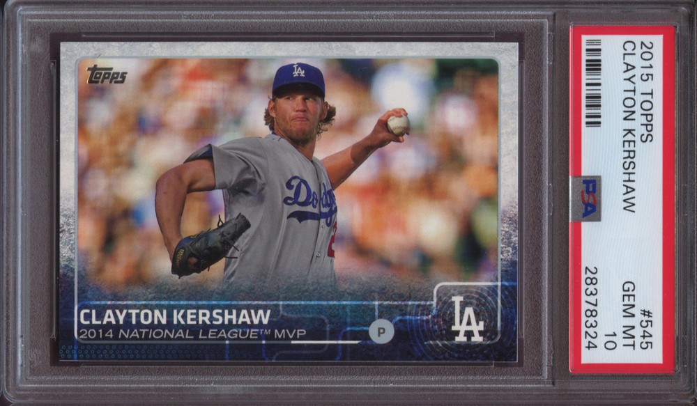 2015 Topps 545 Clayton Kershaw PSA 10 Gem Mint Dodgers 