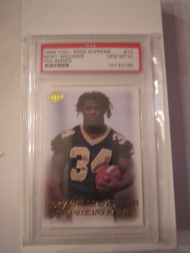 10 PSA GRADED FOOTBALL CARDS - JOHNNY MANZIEL, MCNABB, RICKY WILLIAMS & MROE BN6