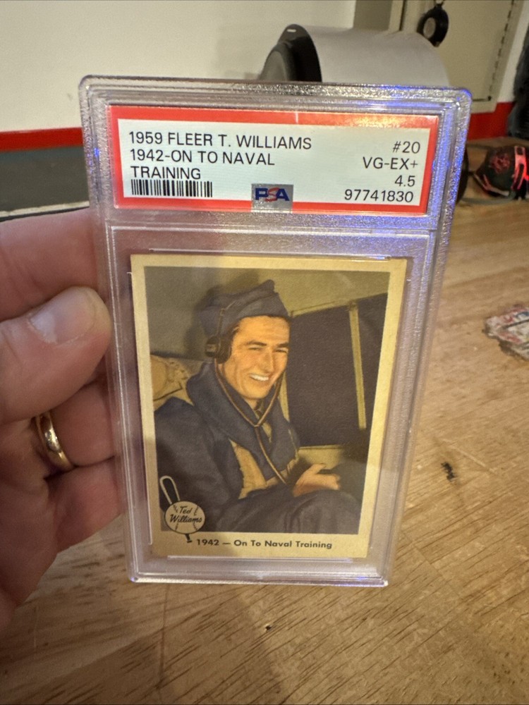 Ted Williams PSA 4.5 Vintage Baseball Card Navy Pilot Boston Red Sox Fleer 1959