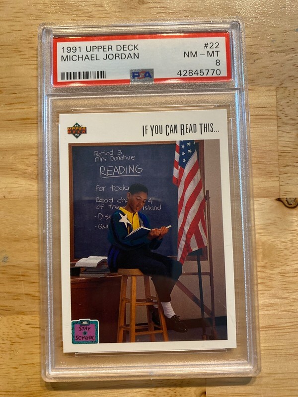 Michael Jordan PSA 8 Upper Deck Vintage Basketball Card NBA Collector 1991 GIFT view 2