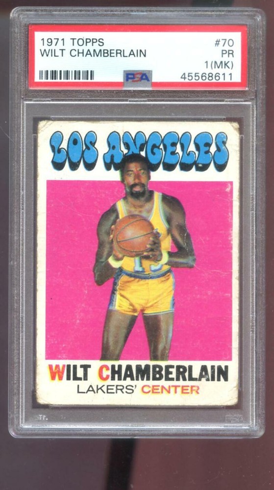 1971-72 Topps #70 Wilt Chamberlain PSA 1 (MK) Graded Basketball Card NBA Lakers