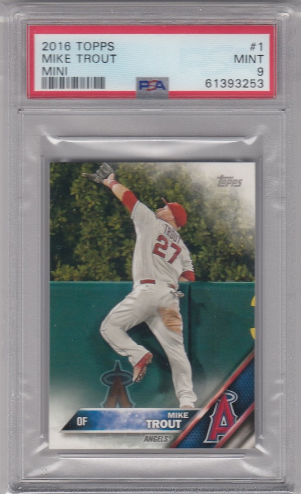 2016 Topps Mini MIKE TROUT Card #1 SP/1000 PSA 9 Mint Angels