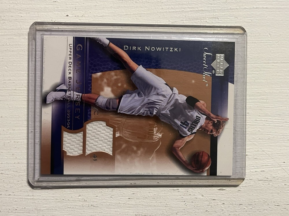 Dirk Nowitzki GAME USED Jersey Card 2003-04 Upper Deck Mavericks HOF
