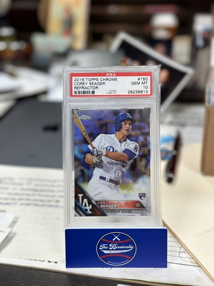 2016 Topps Chrome Refractor Corey Seager Rookie RC Dodgers #150 PSA 10 Rookie