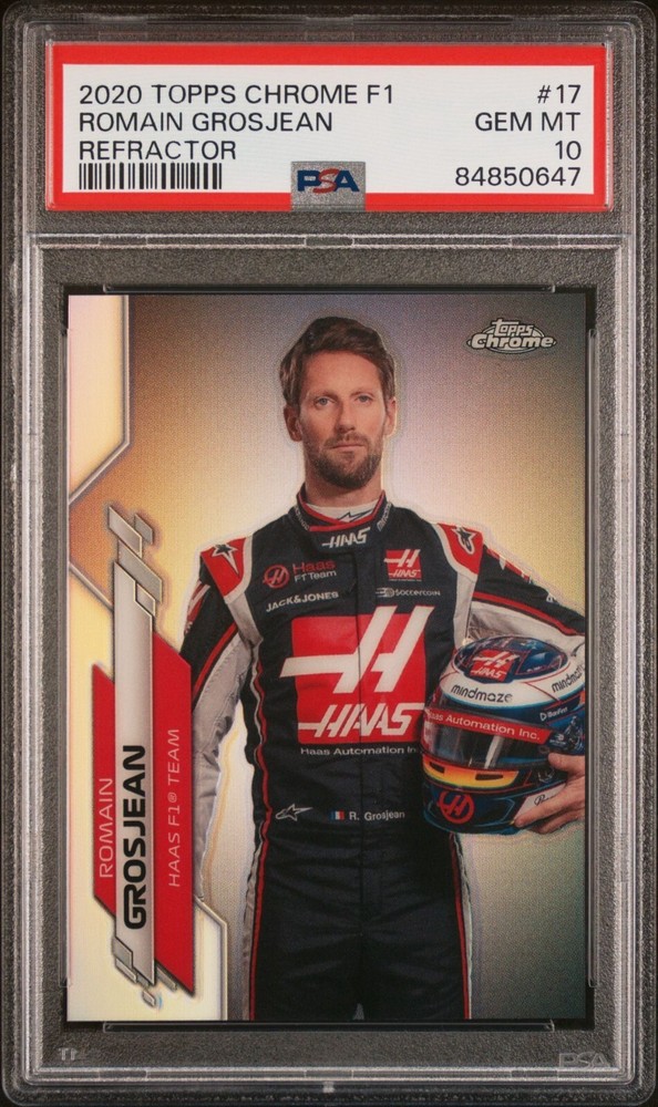Romain Grosjean 2020 Topps Chrome Formula 1 Refractor PSA 10 #17 Rookie RC F1
