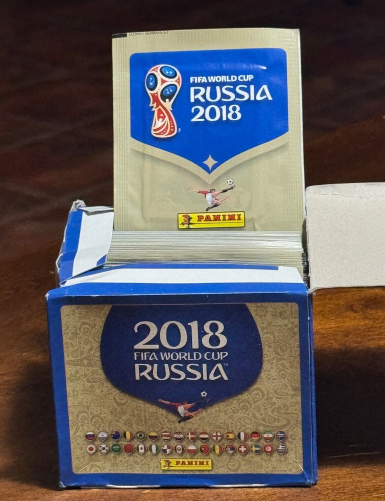 (1) Sealed Pack 2018 Russia Panini (5 Stickers) World Cup Cristiano Messi Mbappe
