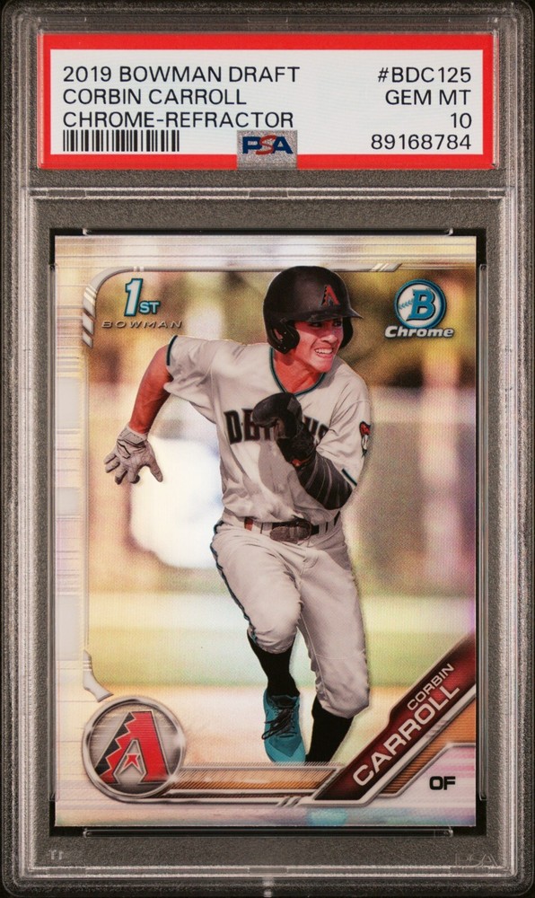 2019 BOWMAN DRAFT CHROME CORBIN CARROLL 1ST BOWMAN REFRACTOR PSA 10 GEM MINT