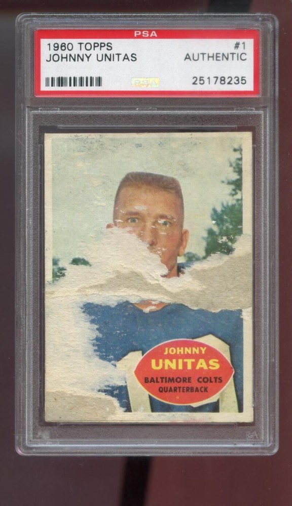 1960 Topps #1 Johnny Unitas John Unitas PSA AUTH Graded Football Card Colts NFL