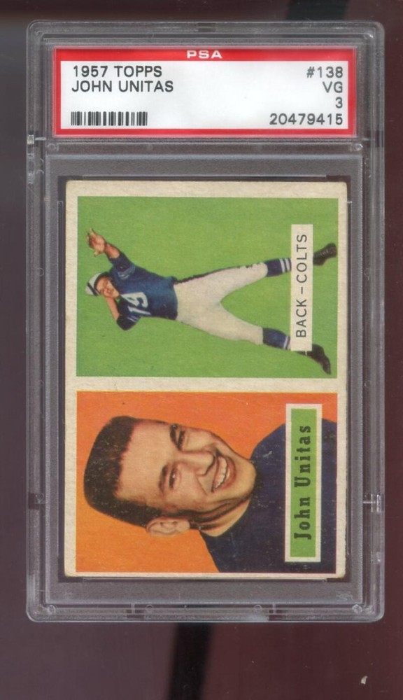 1957 Topps #138 John Unitas Johnny Unitas ROOKIE RC PSA 3 Graded Football Card