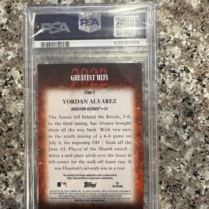2023 topps yordan alvarez Auto /25  PSA 9 10 Auto  view 2