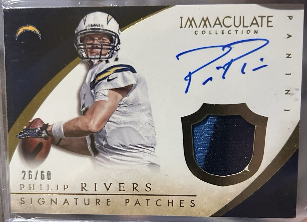 2015 Panini Immaculate Philip Rivers Signature Game Worn Patch Auto /60 $RARE$