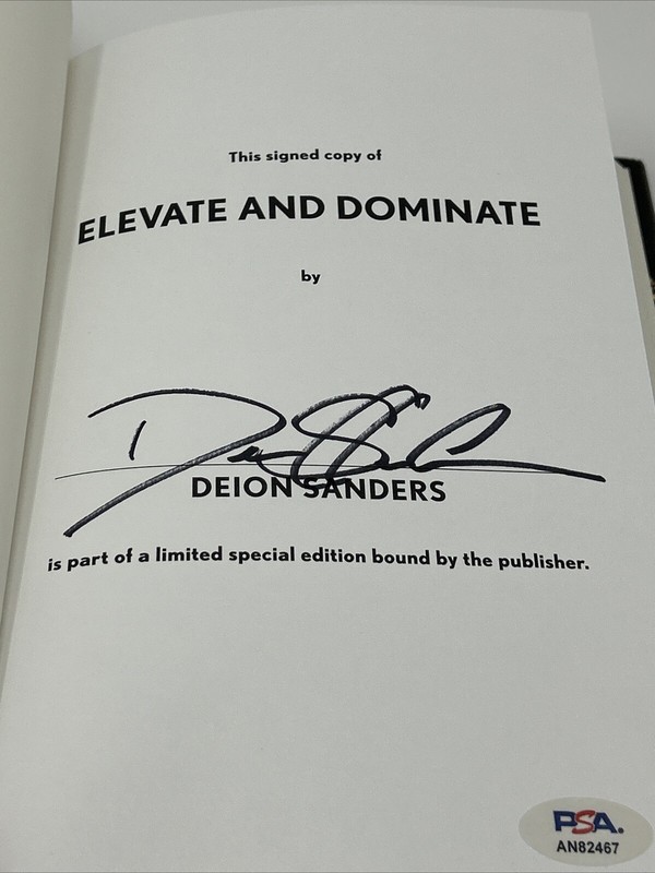 Deion Sanders Signed Book Elevate & Dominate HCB Football Autograph PSA/DNA view 2
