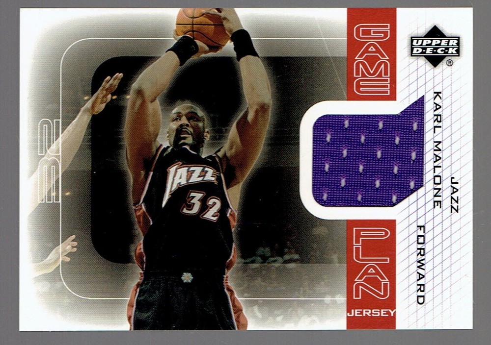 2002-03 Upper Deck Karl Malone Game Plan Worn Used Jersey Basketball Card
