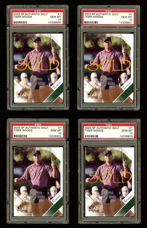 (1) 2003 Upper Deck SP Authentic Golf TIGER WOODS #1 PSA 10 - QTY *2421 view 2