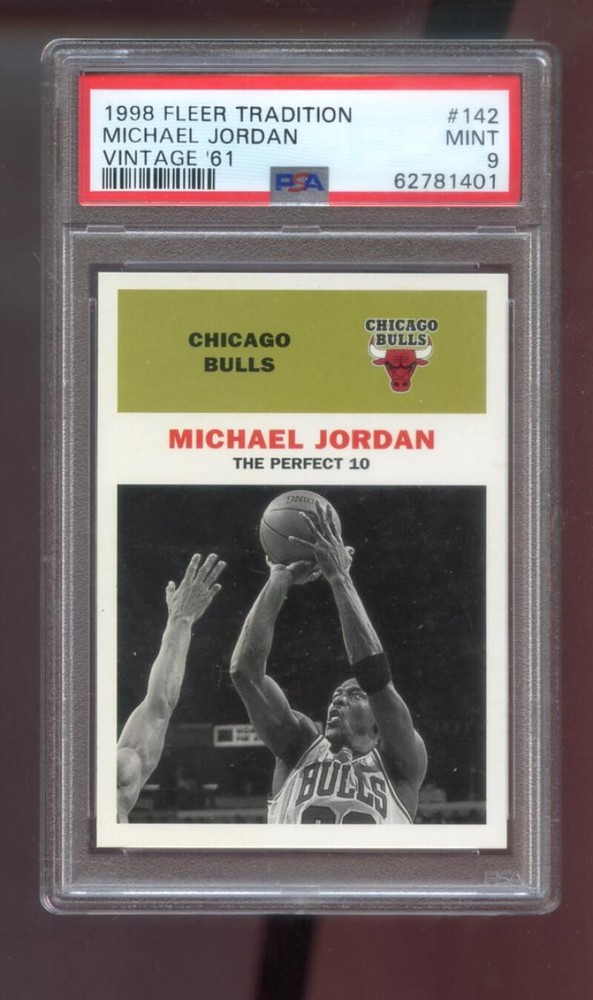 1998-99 Fleer Tradition Vintage '61 #142 Michael Jordan PSA 9 Graded Card 1961