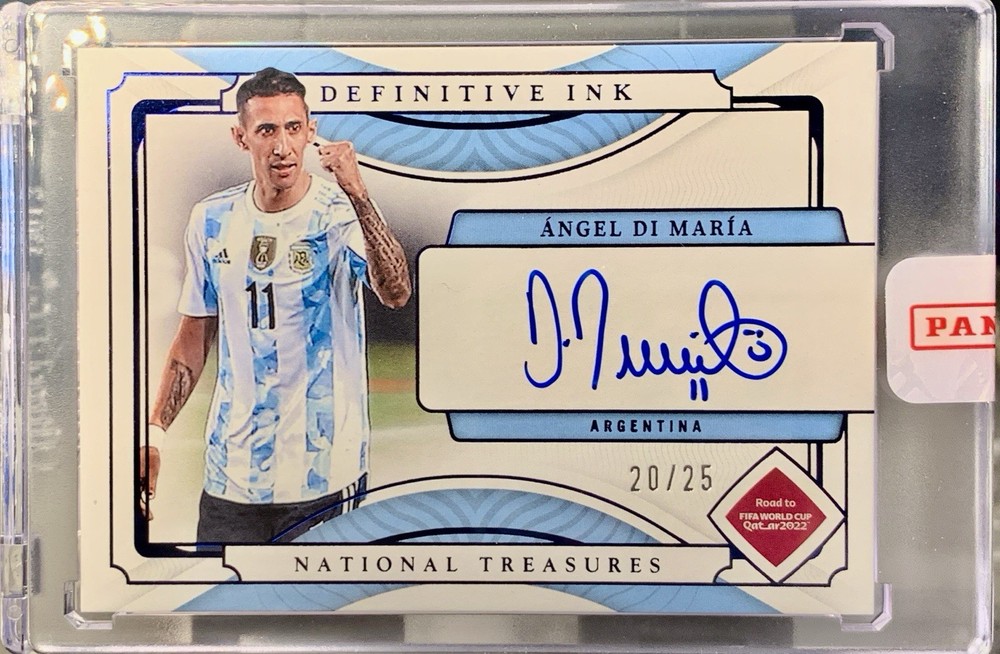 2022 National Treasures FIFA Angel Di Maria Definitive Ink ON CARD AUTO 20/25
