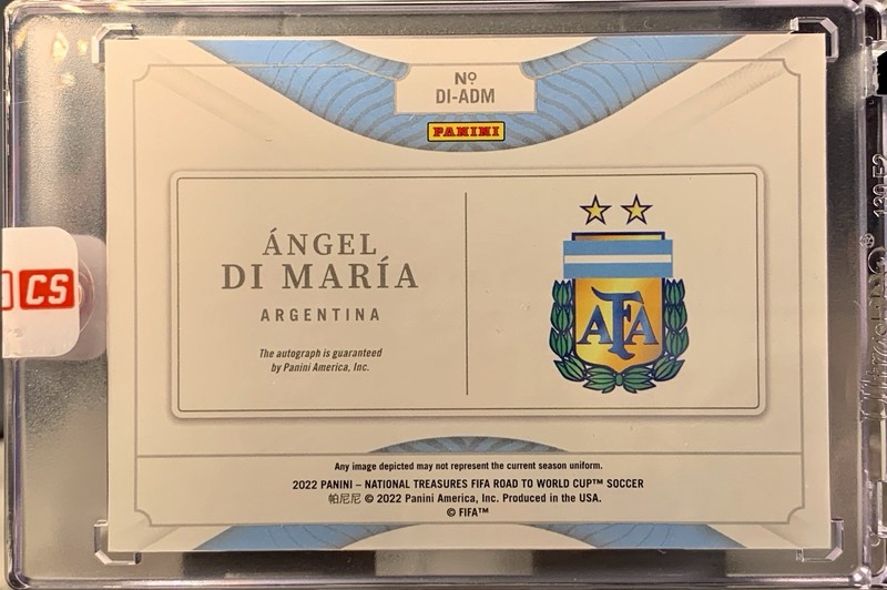 2022 National Treasures FIFA Angel Di Maria Definitive Ink ON CARD AUTO 20/25 view 2