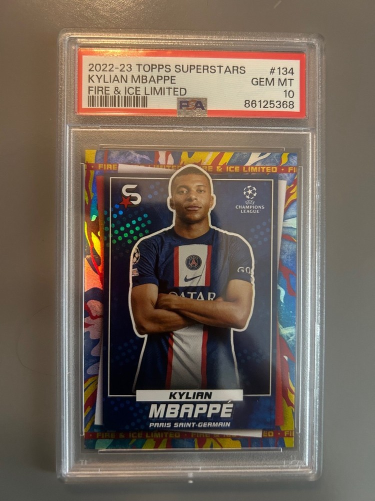 2022-23 Topps Superstars Kylian Mbappe #134 Fire And Ice Limited PSA 10