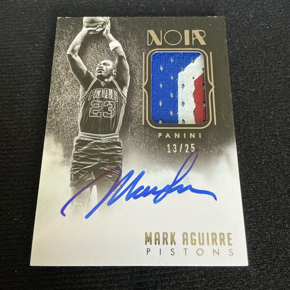2014-15 Noir Mark Aguirre Auto Prime Black and White Game Used Patch #13/25