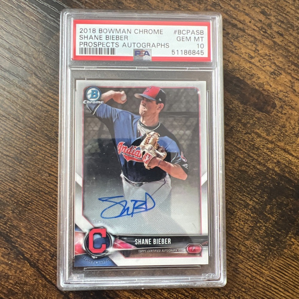 2018 Bowman Chrome - Prospect Autographs Shane Bieber #BCPA-SB RC PSA 10