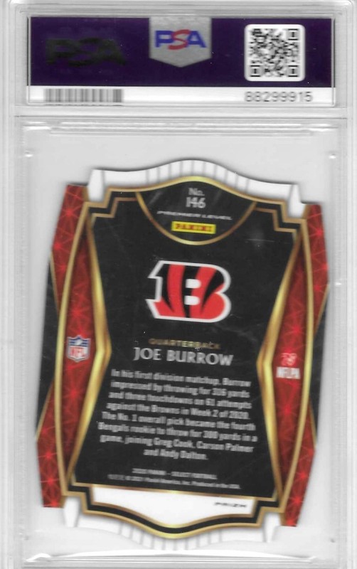 JOE BURROW 2020 Panini Select Tri-Color Prizm Die-Cut (RC) "PSA Gem Mint 10! view 2