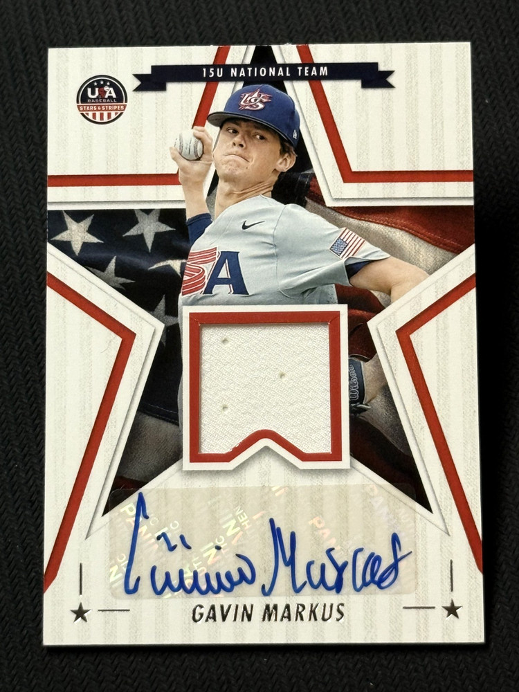 2025 Panini USA Baseball GAME USED JERSEY/ AUTO Gavin Markus, item 1