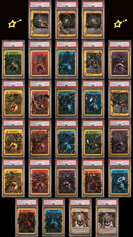 Complete Pokemon Gold Star Set 27/27 PSA Moduwa Sketch Authentic