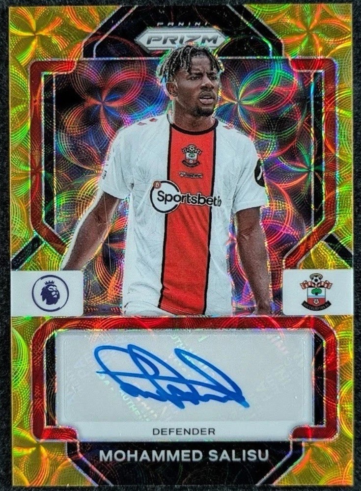 2022-23 Panini Prizm Premier League MOHAMMED SALISU 10/10 Auto Choice Gold Prizm